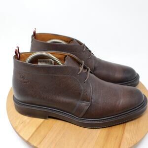 Bally Shoes Mens 9.5 Vilmar Leather Chukka Boots Brown Textured Dressy Office